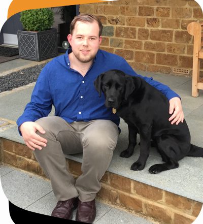 George and his guide dog Yoko