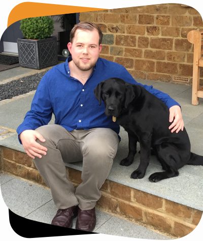 George and his guide dog Yoko