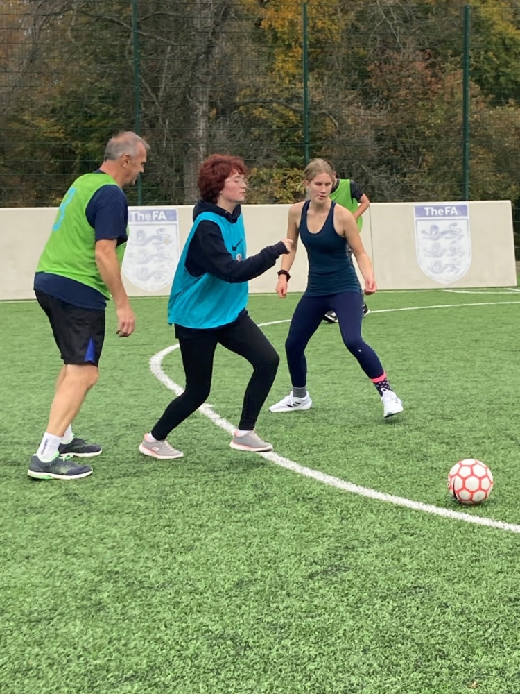 blind-football Young people playing partially sighted football