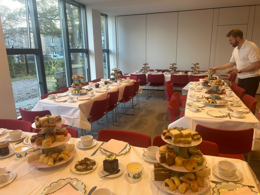paulines fundraiser 3 Laying out the tables for afternoon tea