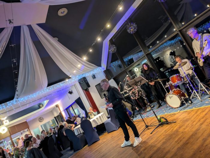A band plays at the evening do