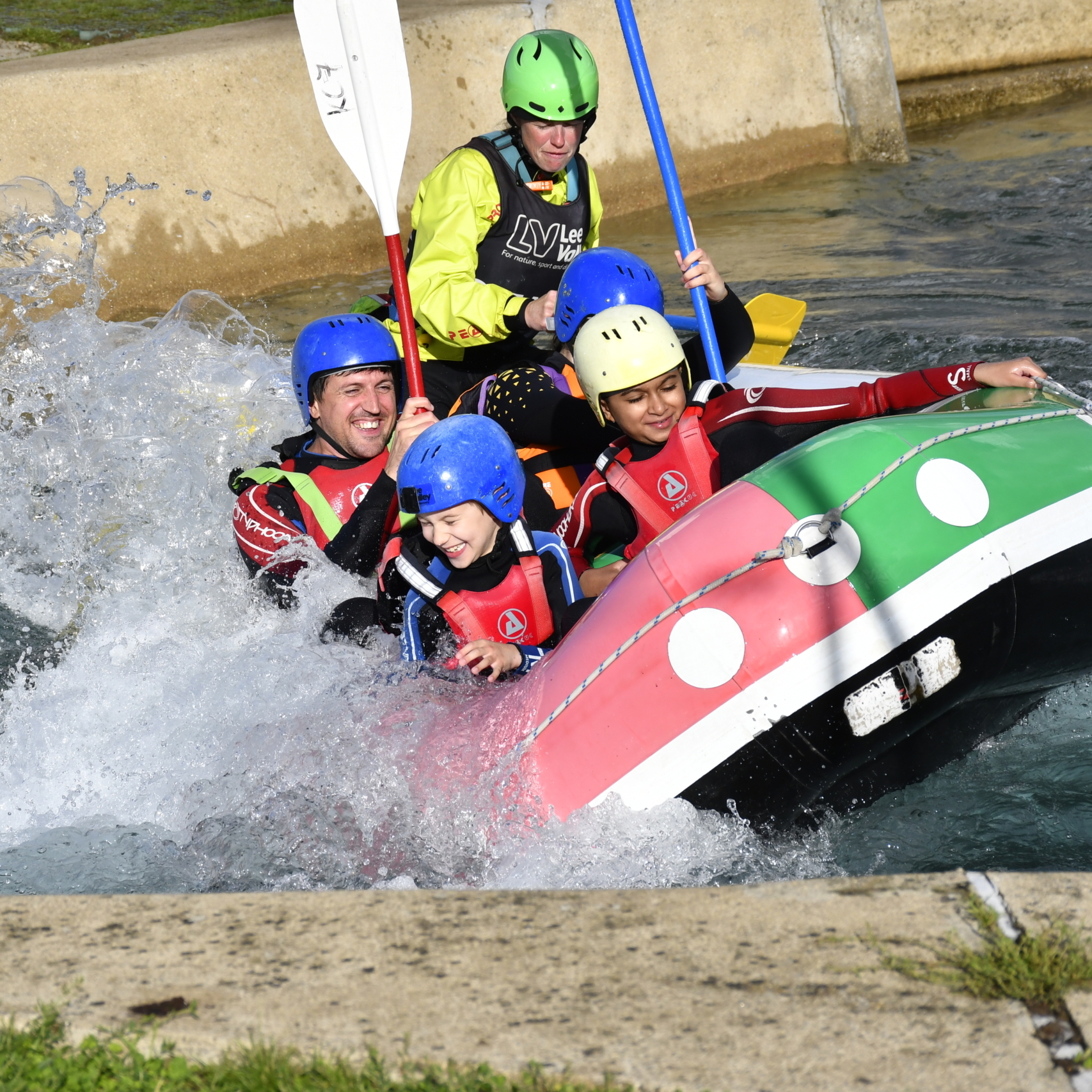 A family white water rafting activity