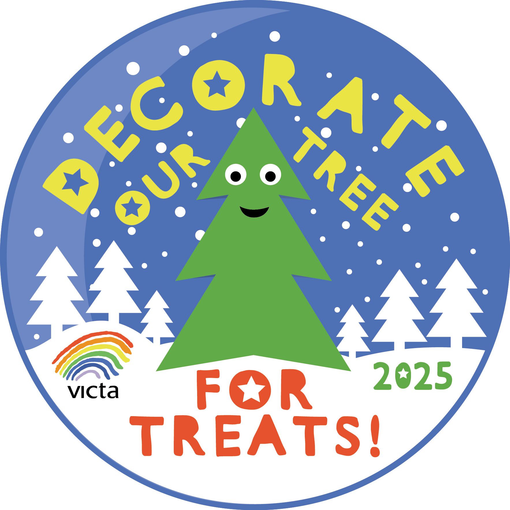 Christmas decs 2025 logo Decorate our tree for treats 2025!