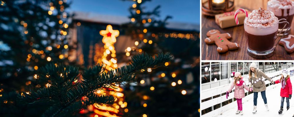 Christmas ticket choose own Christmas trees, a hot chocolate and ice skating