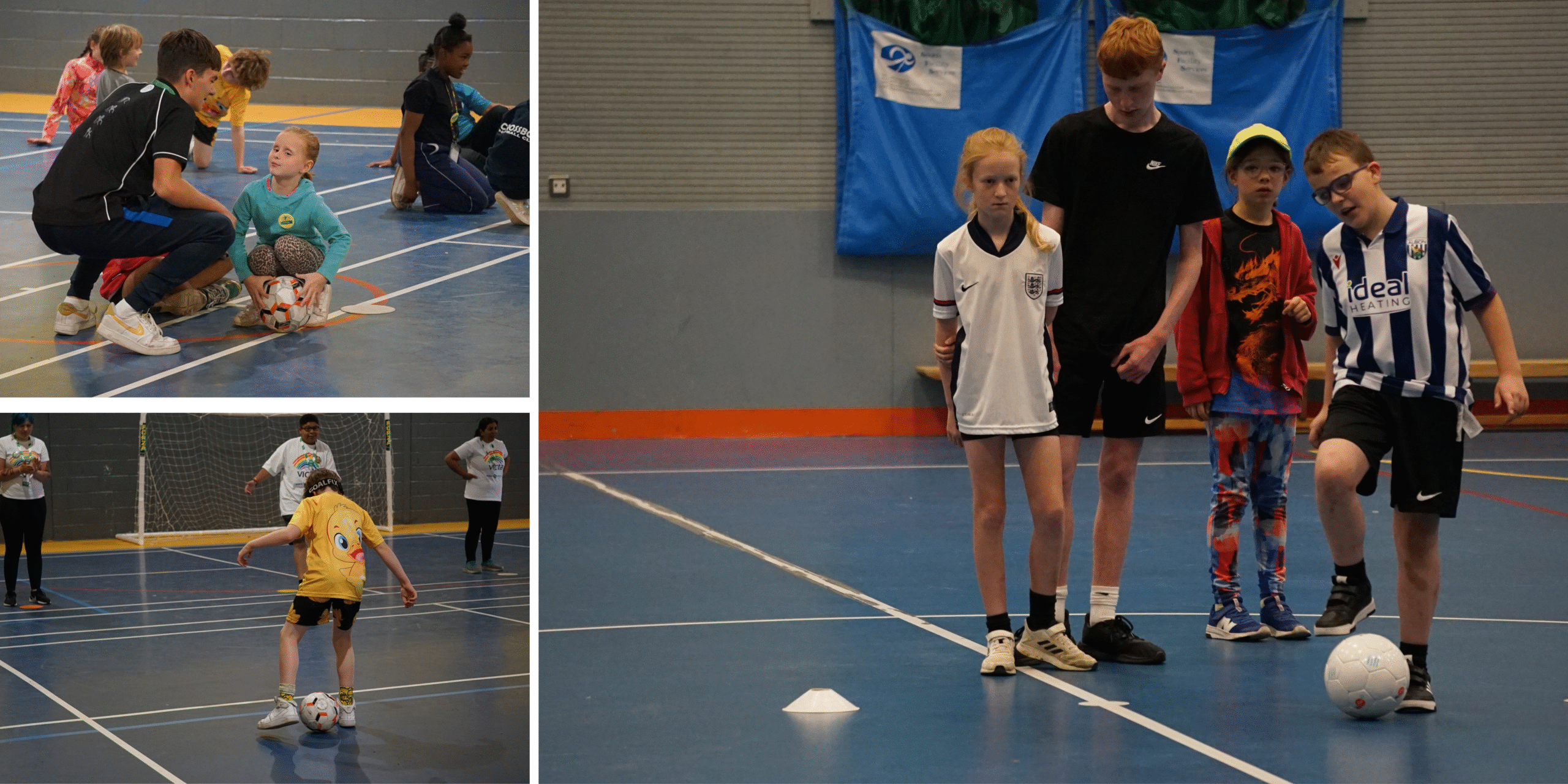PSFL Banner Children playing partially sighted football.