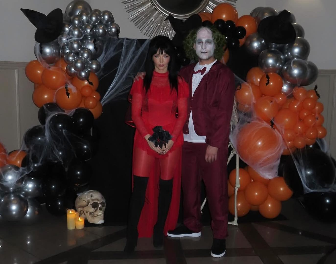 Dressed as characters from the Joker movie