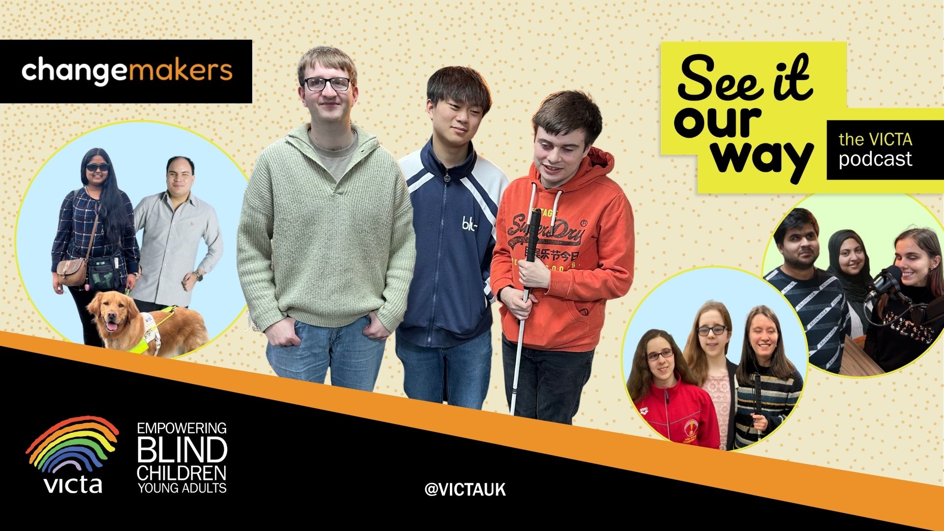 See it our way banded graphics with cut out photos of everyone involved in the episode!