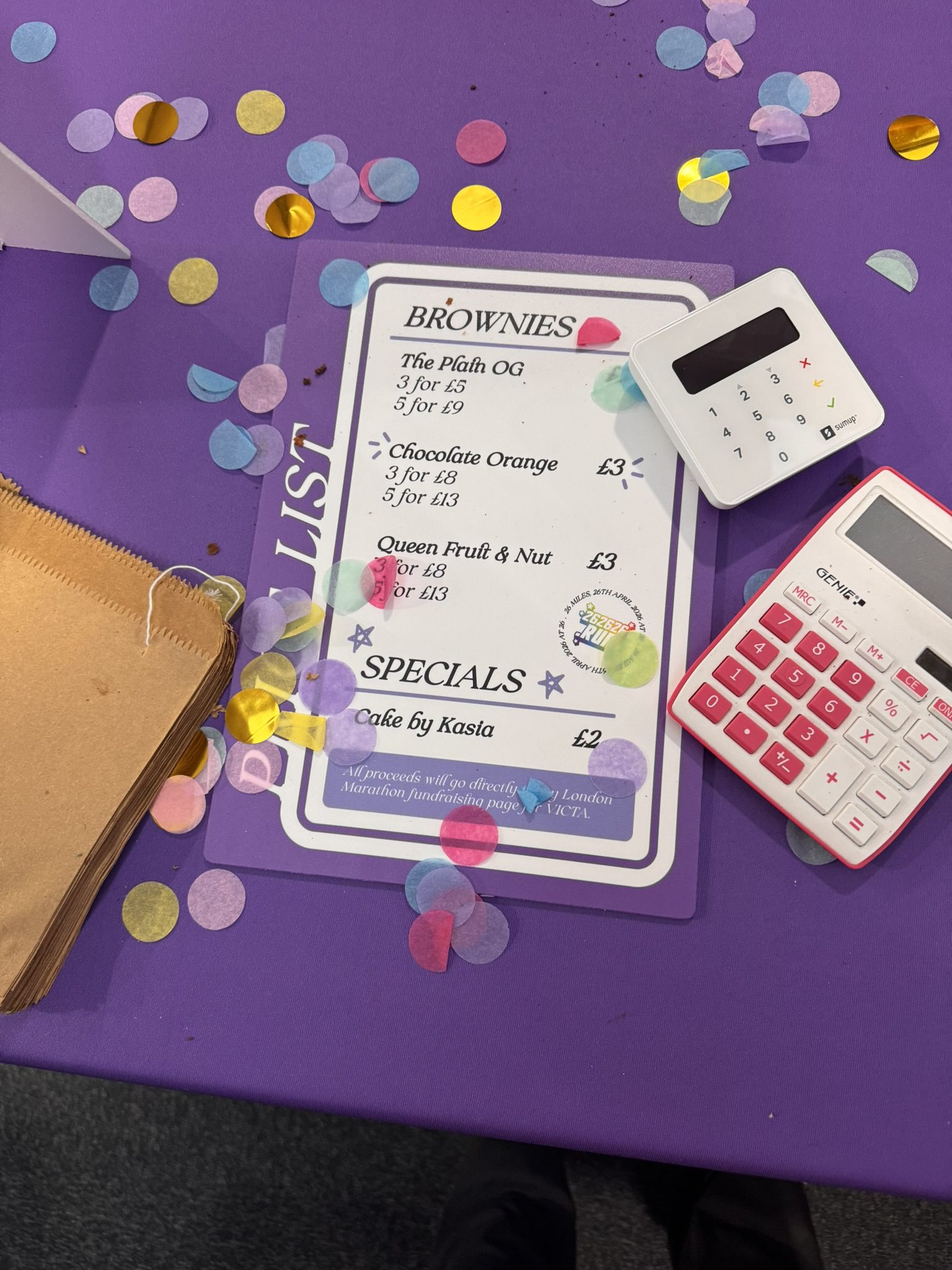 The price list and sum up machine