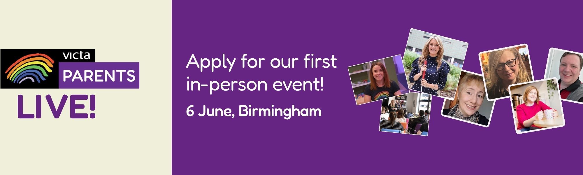 VICTA Parents Live - Apply for our first in-person event! 6 June Birmingham