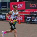 A runner in the 2024 TCS London Marathon raising money for VICTA, a national charity that provides support to children and young adults from 0 to 29 who are blind or partially sighted and their families – www.victa.org.uk.