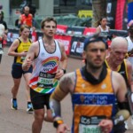 A runner in the 2024 TCS London Marathon raising money for VICTA, a national charity that provides support to children and young adults from 0 to 29 who are blind or partially sighted and their families – www.victa.org.uk.