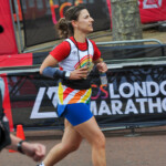 A runner in the 2024 TCS London Marathon raising money for VICTA, a national charity that provides support to children and young adults from 0 to 29 who are blind or partially sighted and their families – www.victa.org.uk.